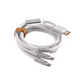 Portable Heavy Duty 3-In-1  Lightning Micro USB Type C Charging Data Cable White
