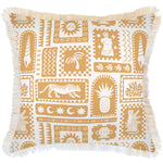 Escape to Paradise Cushion Cover Coastal Fringe Naxos Mustard 60CM X 60CM