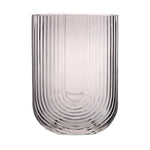 Escape to Paradise Ribbed U Shaped Glass Vase Large Grey