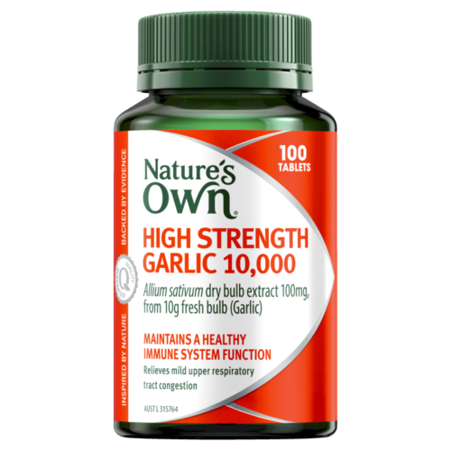 Natures Own High Strength Garlic 10000mg 100 Tablets