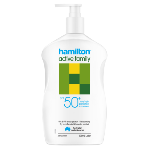 Hamilton Active Family SPF 50+ Sunscreen 500mL