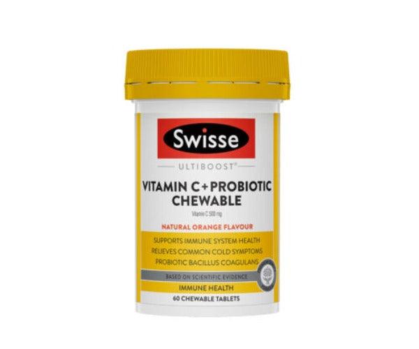 Swisse Ultiboost Vitamin C + Probiotic Chew Tabs 60