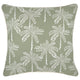 Escape to Paradise Cushion Cover With Piping Cabana Palms Sage 45CM x 45CM
