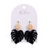 Splosh Kiki Black Leaf Drop Earrings Women Fashion Style Party Jewellery 11cm