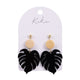 Splosh Kiki Black Leaf Drop Earrings Women Fashion Style Party Jewellery 11cm