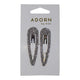Mae One Touch Diamante Silver Hair Clips 2