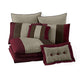 Chezmoi Collection Loft 8 Piece Luxury Striped Comforter Set King Burgundy Coffee Brown