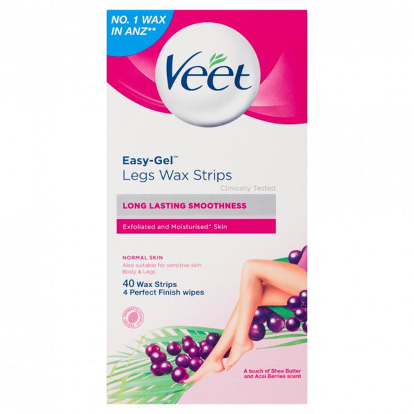 Veet Easy Grip Wax Strips Hair Removal 40 Pack