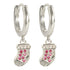 Wicked Sista Christmas Stocking Huggie Hoops Silver 1 Pair
