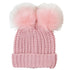Foote Street Baby Pink Bunny Beanie With Double Pom Poms