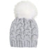 Foote Street Braided Beanie With Pom Pom Light Grey Small Medium