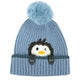 Foote Street Kids Penguin Beanie Winter Cap Blue 2 To 3 Years