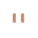 Wiicked SistaTextured Bar Stud Earrings in Rose Gold