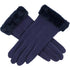 Wicked Sista Tia Faux Fur Cuff Gloves Navy One Size