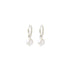 Wicked Sista Small Pearl Hoop Earrings Silver