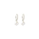 Wicked Sista Small Pearl Hoop Earrings Silver