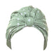 Wicked Sista Printed Turban Shower Cap Sage Polka