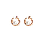 Wicked Sista Circular Pearl Studs in Rose Gold Elegant Jewellery for Women