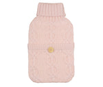 Wicked Sista Light Pink Cable Knit Hot Water Bottle Cover