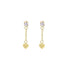 Wicked Sista Valentine Heart Stud Earrings Gold Tone