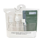 Wicked Sista 5 Piece Travel Bottle and Pouch Set Cool White