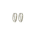 Wicked Sista Pearly Crystal Huggie Hoop Earrings Silver