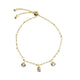 Wicked Sista Trio Crystal Charm Bracelet Gold