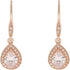 WS Crystal Drop Earrings in Dark Topaz and Rose Gold