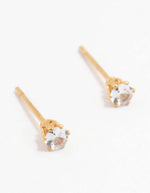 Lovisa Gold Plated Stainless Steel Cubic Zirconia Stud Earrings 3 Mm