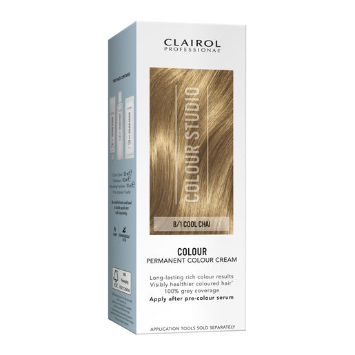 Clairol Professional Colour Studio Step 2 Permanent Hair Colour Cream 8/1 Cool Chai 150ml