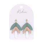 Splosh Kiki Green Monstera Leaf Statement Dangle Earrings
