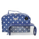Wicked Sista Denim Polka Dot 2 In 1 Cosmetic Bag Set