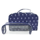 Wicked Sista Mini Palm Navy 2-In-1 Cosmetic Bag Set