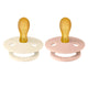 Bibs Symmetrical Pacifier Ivory And Blush 2 Pack Size 2