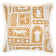 Escape to Paradise Cushion Cover Coastal Fringe Naxos Mustard 45CM X 45CM