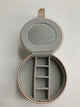 Vogue Travel Jewellery Case Round 2 Tier Silver Organizer Box