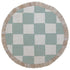Escape to Paradise Round Placemat Coastal Fringe Check Seafoam 40CM