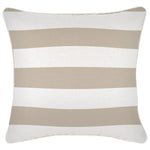 Escape to Paradise Cushion Cover With Piping Deck Stripe Beige 45CM X 45CM