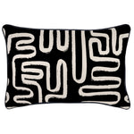 Escape to Paradise Cushion Cover With Black Piping Maze Black 35CM X 50CM