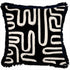 Escape to Paradise Cushion Cover Coastal Fringe Black Maze Black 45CM X 45CM