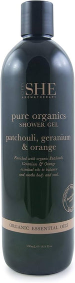 om SHE Pure Organics Body Wash Patchouli Geranium and Orange 1 Litre
