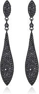 Witchery Crystal Drop Earrings Black Diamond Silver Tone Jewellery