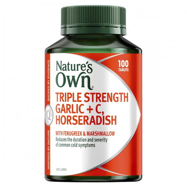 Natures Own Triple Strength Garlic Plus C Horseradish 100 Tablets