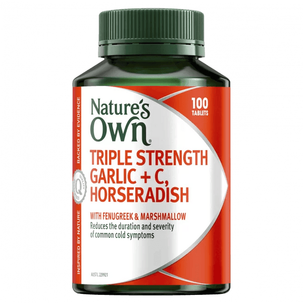 Natures Own Triple Strength Garlic Plus C Horseradish 100 Tablets