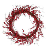 Holly and Ivy Lux Red Berry and Holly Christmas Wreath 90CM