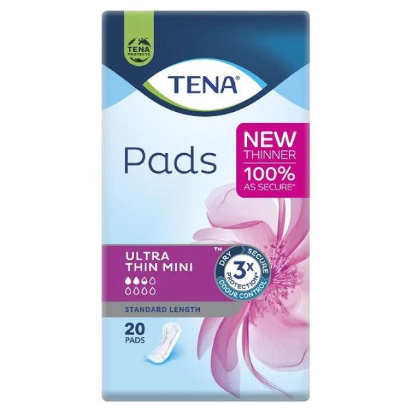 Tena Pads Ultra Thin Mini Standard Length 20 Pack