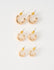 Earsense Gold Thick J Hoop Trio Earrings