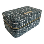 Escape to Paradise Large Tweed Jewellery Box Light Blue