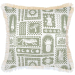 Escape to Paradise Cushion Cover Coastal Fringe Naxos Sage 60CM X 60CM
