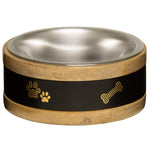 Loving Pets Wooden Ring Dog Bowl with Stainless Steel Insert 450ML